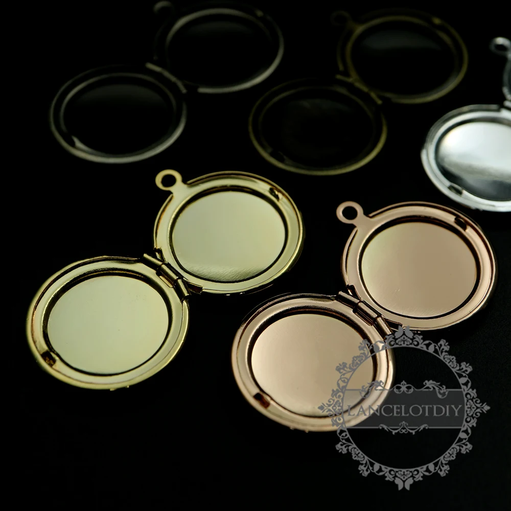20 мм розовое золото, серебро, золото, бронза, старину серебро латунь круглый фото медальон в винтажном стиле фото медальон кулон очарование 1111059