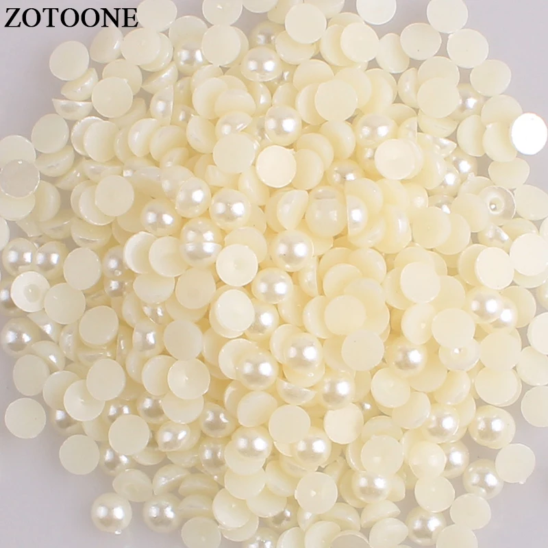 

ZOTOONE Nails Rhinestones Crystal Flat Back ABS Resin Half Pearl Craft Glue On Rhinestone For Nail Applique Stones And Crystals