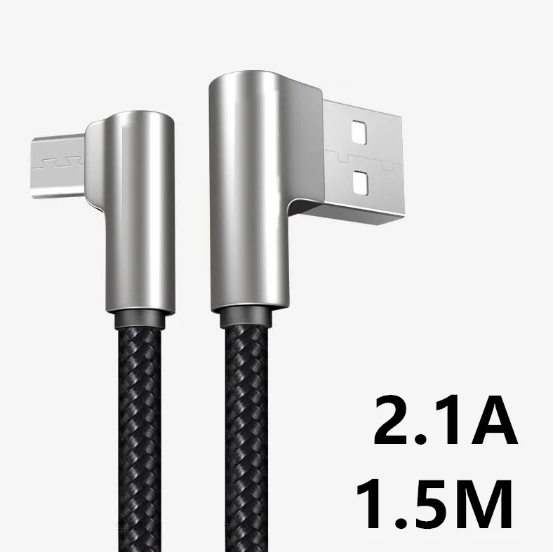 

2.1A Fast Charge Type C USB-C Cable 90 Angle Degree Bend USBC Android Phone Game Charger Charging TypeC Data Cord for Huawei LG