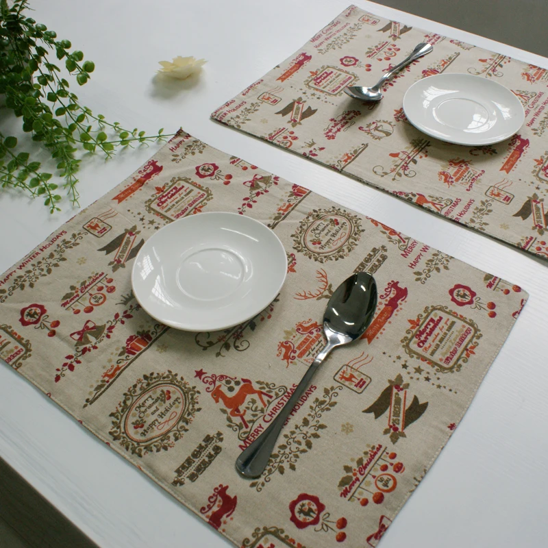 Christmas Placemat Dining Table Mat Kitchen Placemats For Table Decoration Accessories Linen
