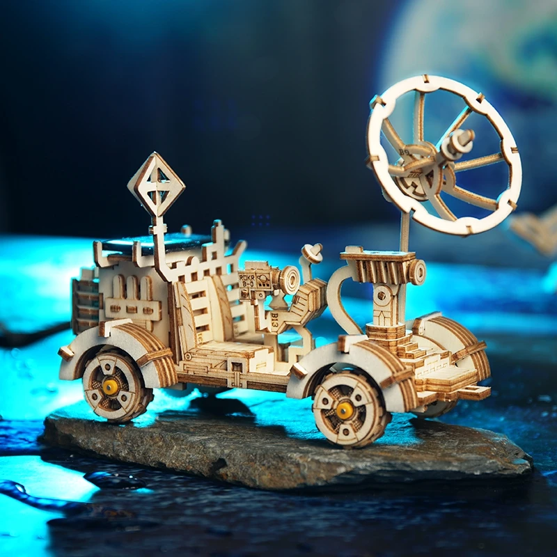 Подвижная Лунная Багги Robotime уличная игрушка на солнечной энергии 3D DIY лазерная