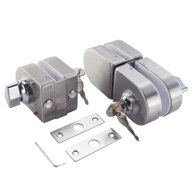 Stainless Steel 10 12 Mm Thickness Glass Door Lock No Drill Anti