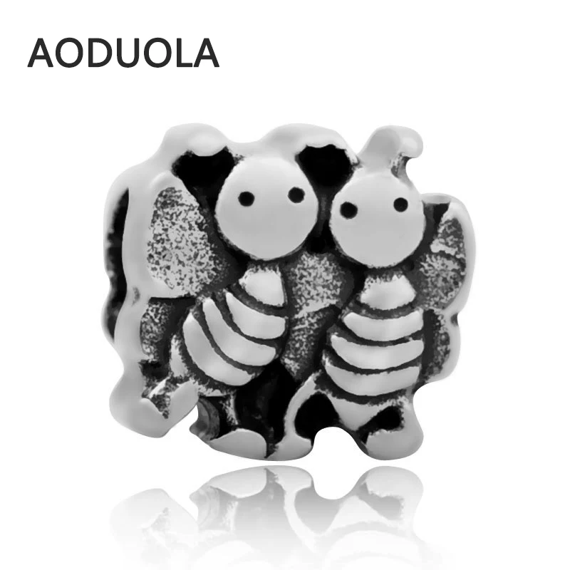 

2Pcs Lot Stainless Steel Cute Bee Beads DIY cute Bead for Jewelry Making Fit For Pandora Bracelet