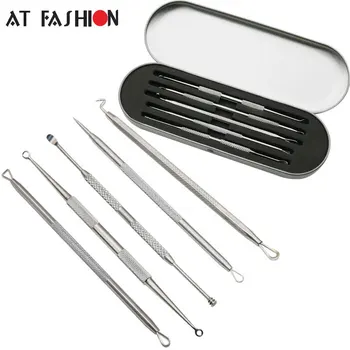 

5Pcs/set Blackhead Remover Cleaner Tool Stainless Acne Blemish Needle Pimple Comedone Extractor Skin Care FaceCleaning Tools Kit