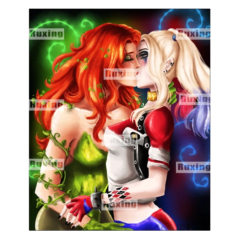 

5D DIY Diamond Painting Harley Quinn Cross Stitch Cartoon Needlework Mosaic Full Square Drill Icon Diamond Embroidery Home Decor