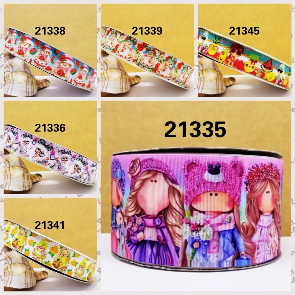 

Cartoon printed grosgrain ribbon ,satin ribbon 10 yards . 21335-