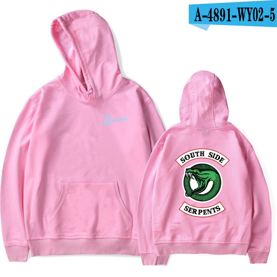 luckyfridayf Riverdale cotton oversized Hoodie sweatshirt south side serpents TV Drama Men/Women Streetwear Casual jacket coat - Цвет: A4891-WY02