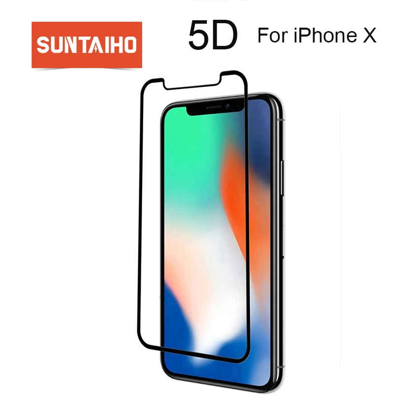 Закаленное стекло Suntaiho 5D с изогнутыми краями для iphone XS MAX HD полноразмерная Защита