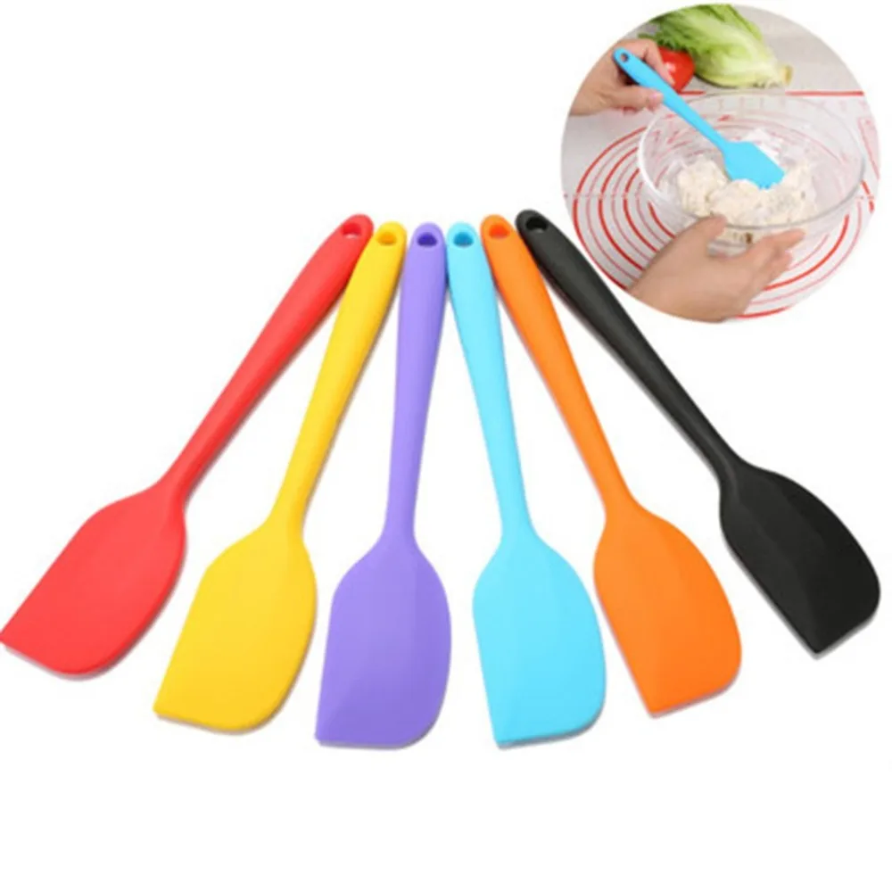  Random Color Heat-Resistant Silicone Spatulas Cake Cream Butter Scraper Baking Scraper Tool Kitchen