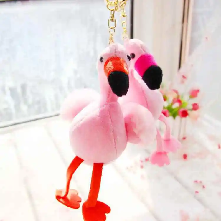 1 шт. 13 см Плюшевые Фламинго laveros kawaii мягкие игрушки для ключей для детей и взрослых украшения коллекция для подарка на день рождения