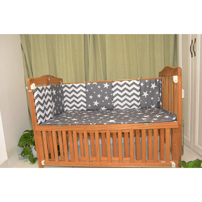 6 шт./лот Серый Звезды детская кровать бампер в кроватку детская кровать протектора кроватки бампер новорожденных малышей кровать постельное белье