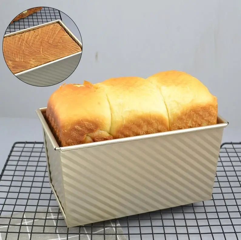 

Golden Rectangle Toast Bread Mold Household Baking Mold Non Stick Metal Carbon Steel Baking Mold Durable Kitchen Baking Pan 1pc