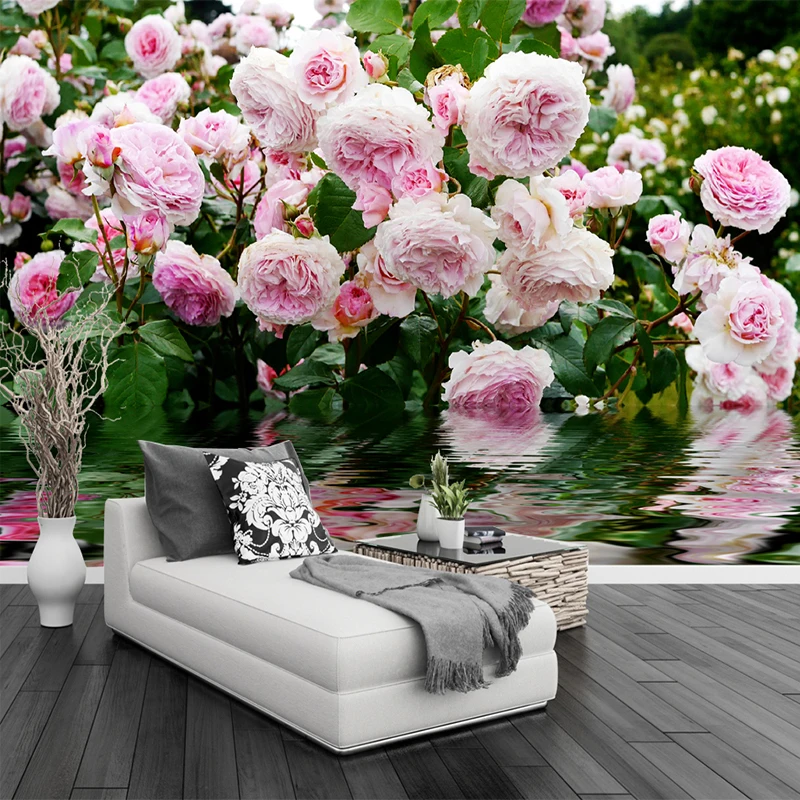 Custom 3D Mural Wallpaper Pastoral Style Pink Flowers Photo Fresco Living Room Bedroom Romantic Decor Papel De Parede Floral 3 D Custom 3D Mural Wallpaper Pastoral Style Pink Flowers Photo Fresco Living Room Bedroom Romantic Decor Papel De Parede Floral 3 D
