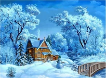 Heißer Verkauf 3d Diy Diamant Malerei Landschaft Kreuzstich Bild von Kristallen Strass Stickerei Winter Schnee Kunst Mazayka