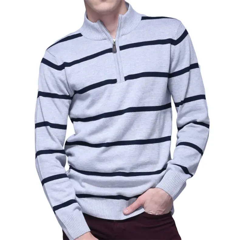 3Colors Muls Brand Polo Striped Sweater Men Pullover Winter Cotton Knitted Half Zipper Sweater Male Jumper Autumn Top Size M-3XL-03