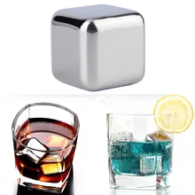 5 pcs/lot Newest Whiskey Stainless steel Stones Whisky ice cooler for Whiskey beer Bar household Wedding Gift Favor Christmas whiskey whisky