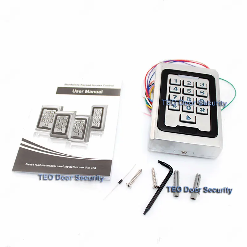 Backligh Metal Keypad Access 2000 Users 125khz  RFID Access Control System