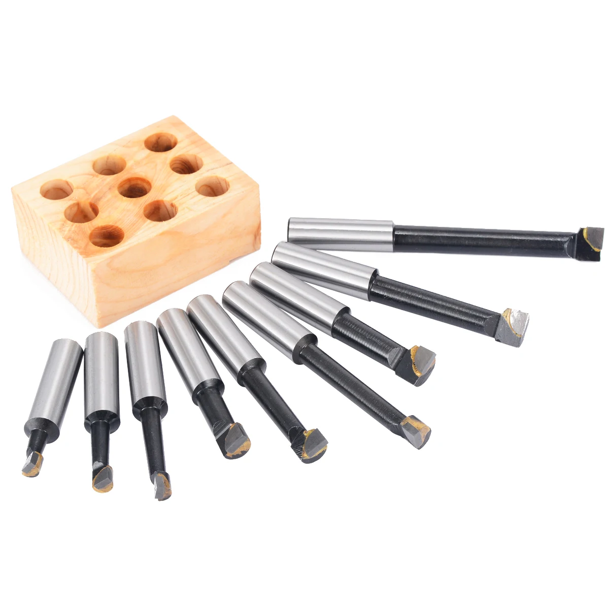 

9PCS Boring Bar Set Features C 6 Carbide 12mm Hard Alloy Shank Boring Bar Carbide Tipped for 50mm Boring Head Lathe Mayitr