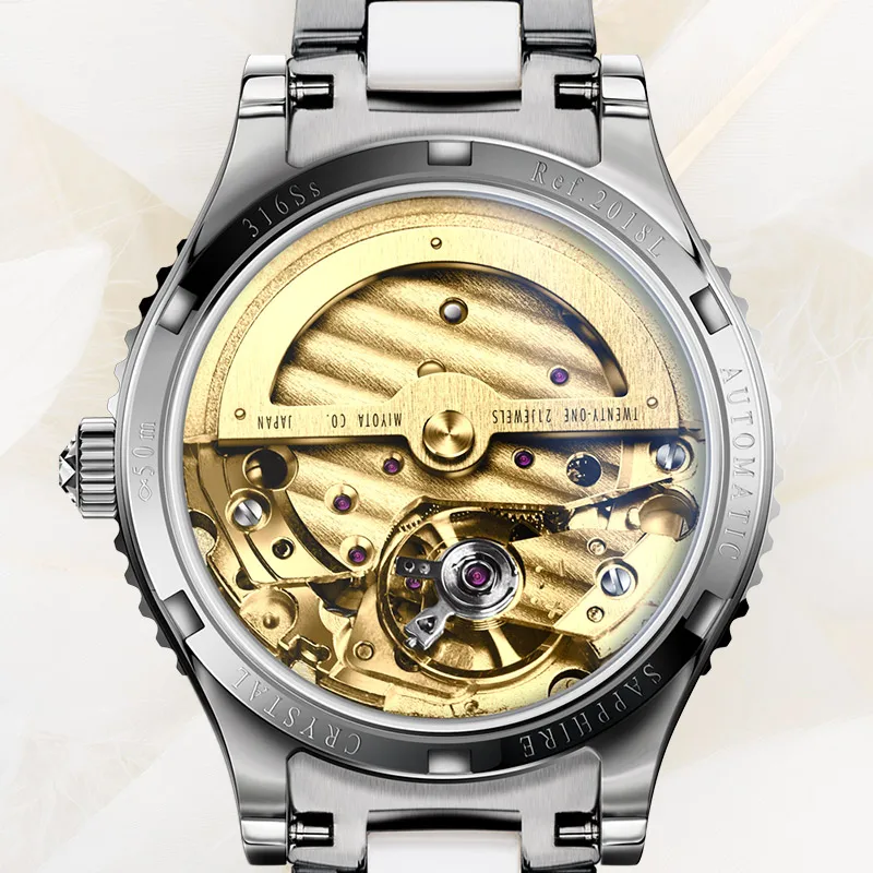 Top Luxury Brand LOBINNI Women Watches Japan MIYOTA Automatic Mechanical Clock Sapphire Diamond Skeleton Ladies Watch L2018-2