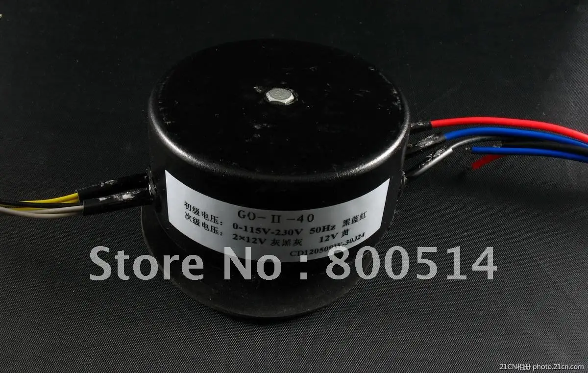 

high quality 40VA filling toroid transformer for DAC / preamp primary 0-115V-230V Secondary 12V-0-12V 0-12V