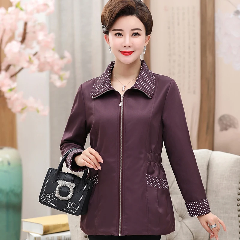 

Spring New Jacket Women Plus Size Middle-Aged Women Jacket Coat Casual 40-50 Years Old Mother Casual Outerwear & Coats F289