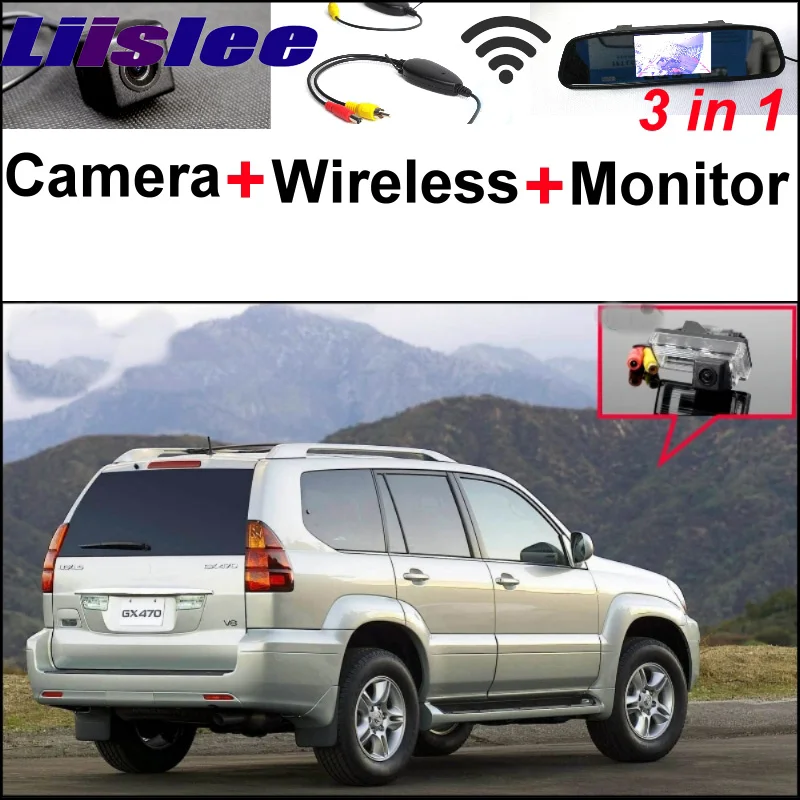 Mirror Monitor Easy Backup Parking System + 3 in1 Special Rear View Wifi Camera + Wireless Receiver For Lexus GX 470 GX470 (3)