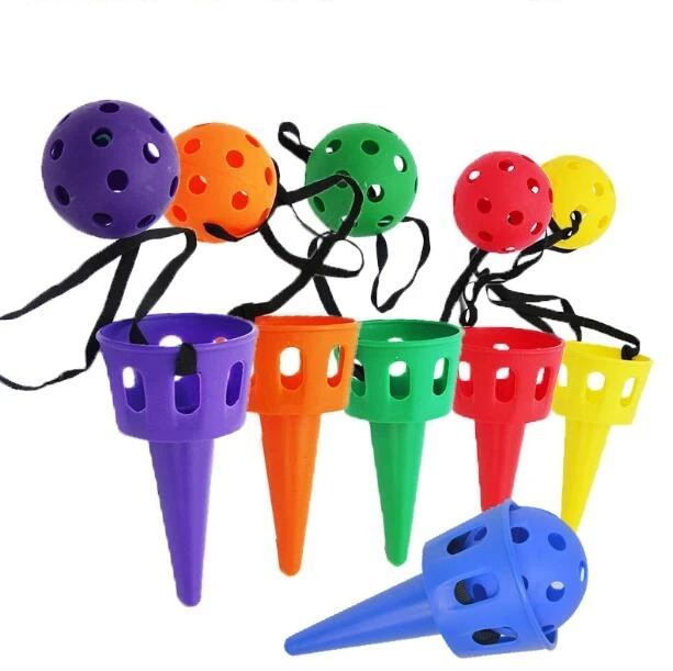 6Pcs Throwing Catch Cup Ball Set kids Outdoor Sports Games Sensory Toys