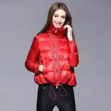 Women Winter Coat Black Waist High Punk Style Jackets Zipper Duck Hoodied Casual Female Coats Street Wear Women Outwear ST6206