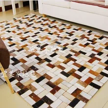 Модные художественный ковер натуральная яловая кожа ковер в виде меха