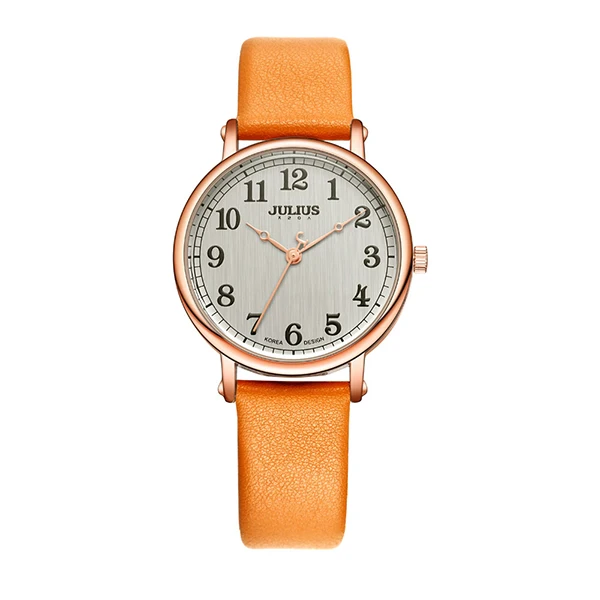 Julius бренд часы винтажные цифровые кожаные часы женские спортивные круглые Bjg циферблат кварцевые наручные часы женские часы Montre Femme - Цвет: orange watch