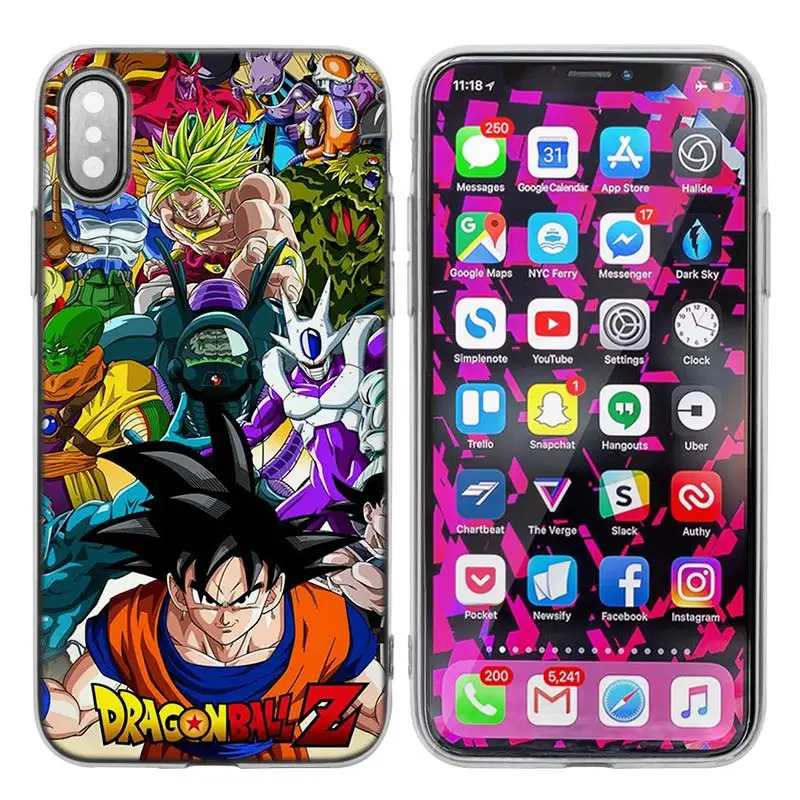 Силиконовый чехол для iPhone XS X Max XR 7 8 6 6s Plus 5 5S SE 5C 7Plus 7+ чехол для телефона s Coque Dragon Ball Z Аниме Гоку мультфильм