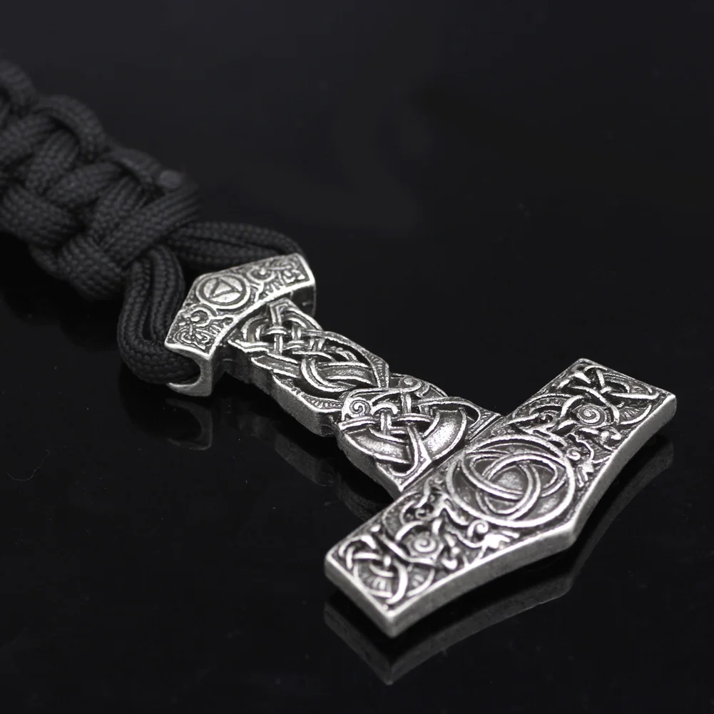 Мужской Руна викингов Thor Hammer амулет в виде молота скандинавский браслет символ