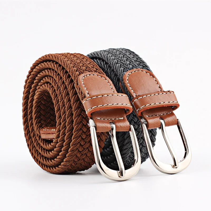 Mens Elastic Braided Belt, Unisex Men Women Vintage Casual Elastic