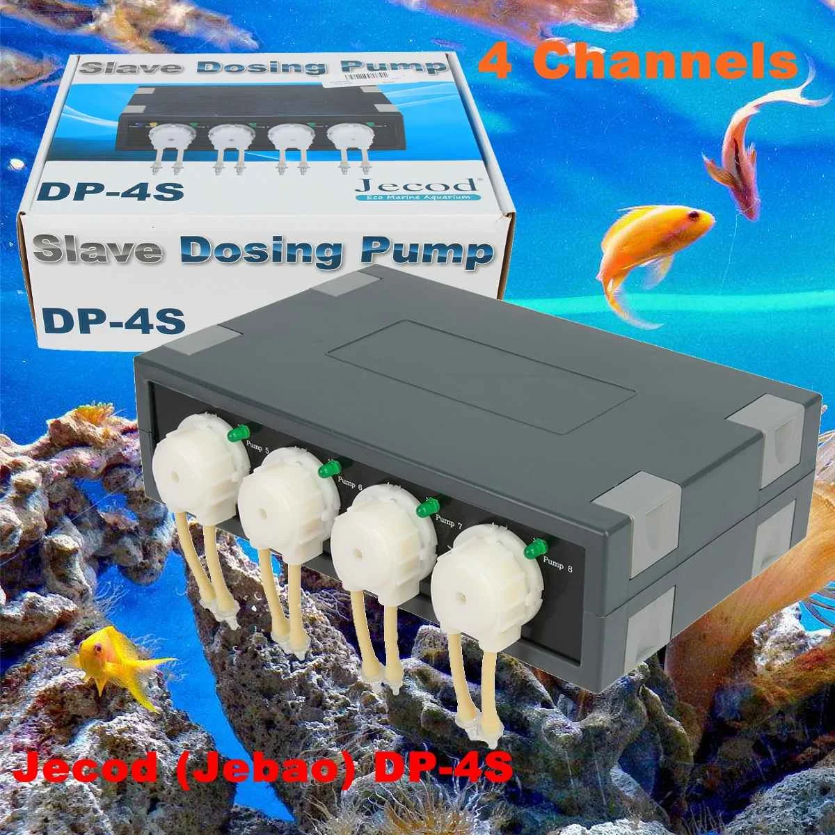 Jebao DP-4S 4 канала Slave дозирующий насос автоматический дозатор расширить DP-4 для 8-канальный сетевой видеорегистратор коралловый риф CA AB для морской рифовый аквариум