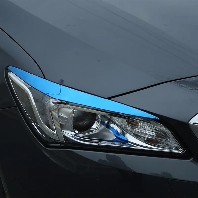 car accessories chromium three headlight eyebrow paste stainless steel