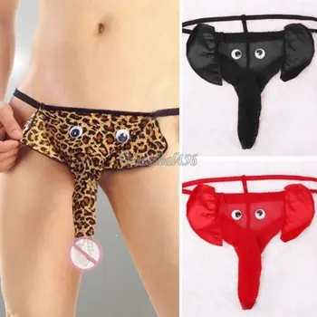 

2017 Men's Briefs Elephant Erotic Lingerie Leopard Mens Thongs and G strings Men's Sexy Underwear Ropa Interior Hombre Sexy