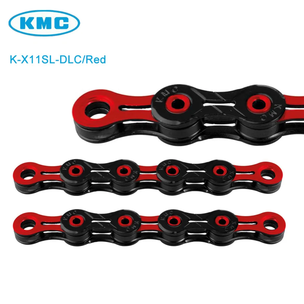 KMC X11SL DLC Colors 11s 118 Link Bike Chain Shimano/SRAM/Campy Black/Red/Blue 