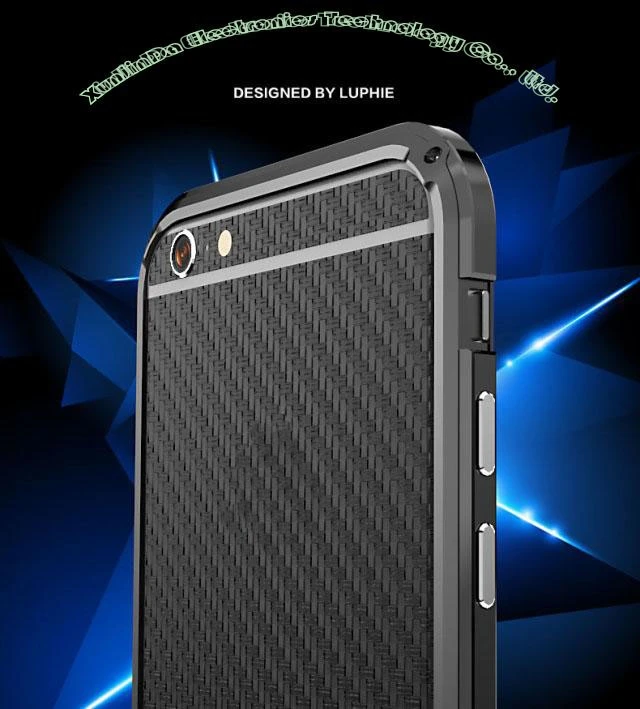 Роскошный алюминиевый корпус Luphie+ задняя наклейка из углеродного волокна металлический чехол для iPhone 6S 6G 4,7 дюймов IPS19