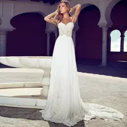 2018 Новое Великолепное пляжное прозрачное романтичное платье принцессы на заказ сексуальное свадебное платье с открытой спиной платья для