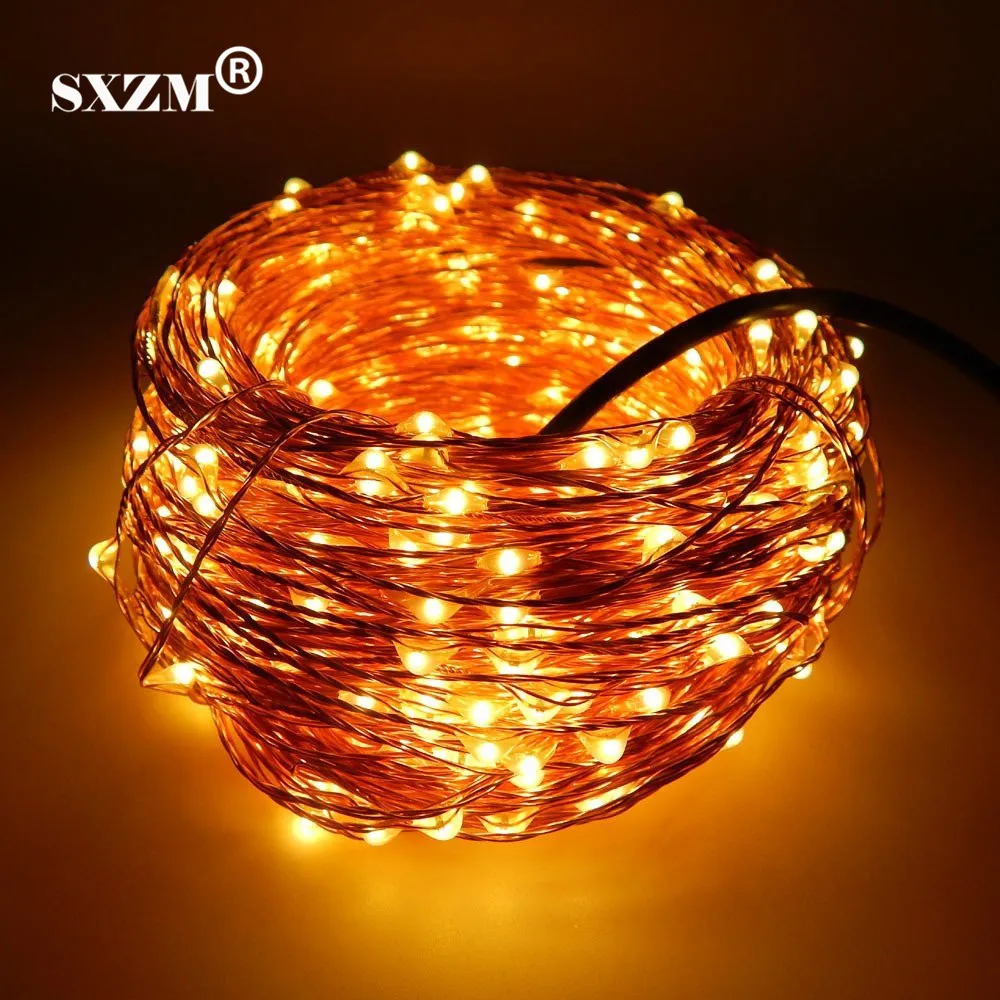 Koop SXZM 10 M 20 M 30 M 50 M Waterdichte Koper led string DC12V met DC connector Fairy light holiday decoratie outdoor straat Tuin