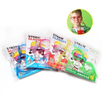 

Funny Kids Party Glasses Straws Eye Straw Creative Art DIY Style Flexible Drinking Straw Bar Accessories 7Color Available
