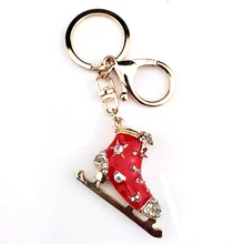Luxury Skate Shoes Keychain on The Keys Women’s Shoes Keyrings Car Keychain Rhinestone Red Christmas Shoe Keyring Jewelry Bag