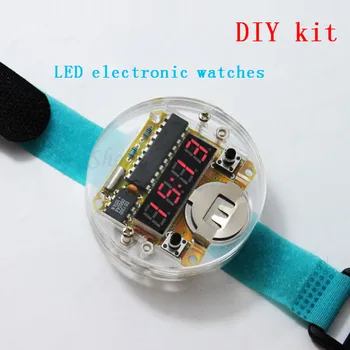 

Hot 4 Bits Digital Tube DIY kit LED Digital Watch Electronic Clock Kit Microcontroller MCU diy watch Free Shipping Drop Shipping