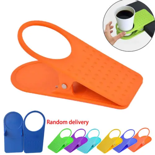 

Universal Clip On Coffee Cup Holder Desk Table Beverage Non-Slip Stand Grip Home Office Desk Table Decor
