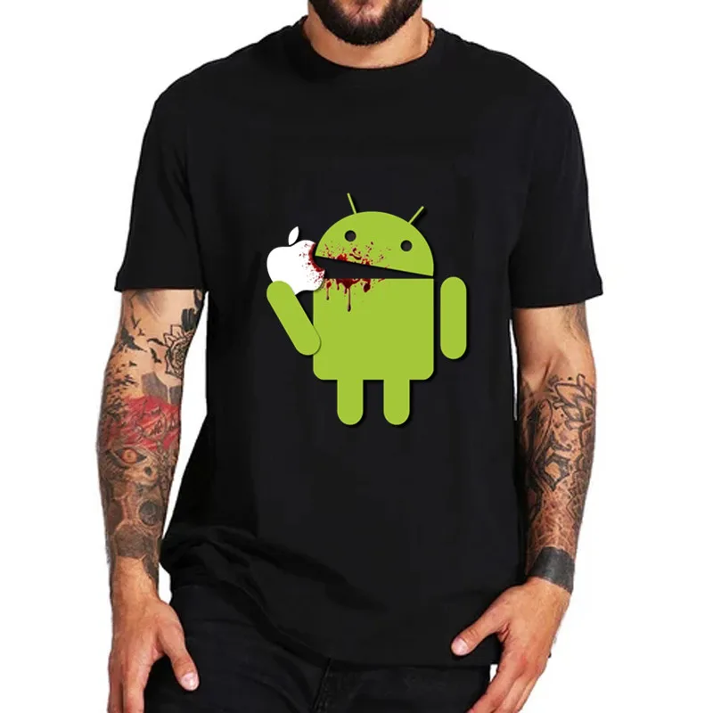 2019Hot брендовые Забавные топы Android Eating Apple mordacity дизайн логотипа футболки с