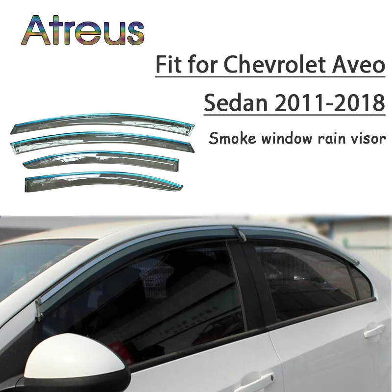 Atreus 1 набор из АБС-пластика для-2011 Chevrolet Aveo аксессуары на дефлекторах вентиляции автомобиля Защита от солнца дефлекторы гвардии дым окно дождевой козырек