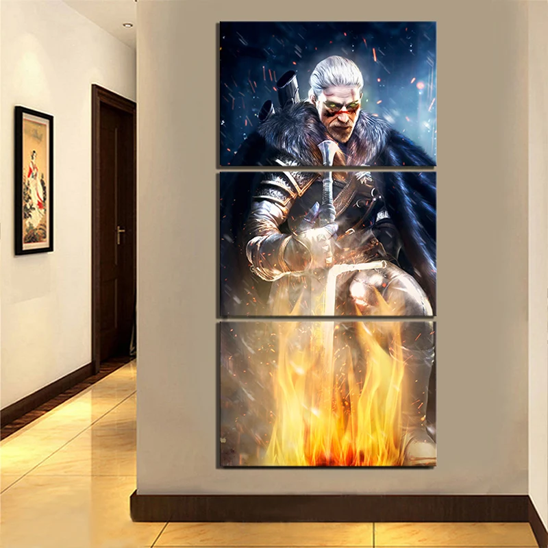 

Wall Art Canvas Print 3 Piece Game The Witcher 3 Posters Painting Picture Home Decoration for Living Room Modern Artwork Modular