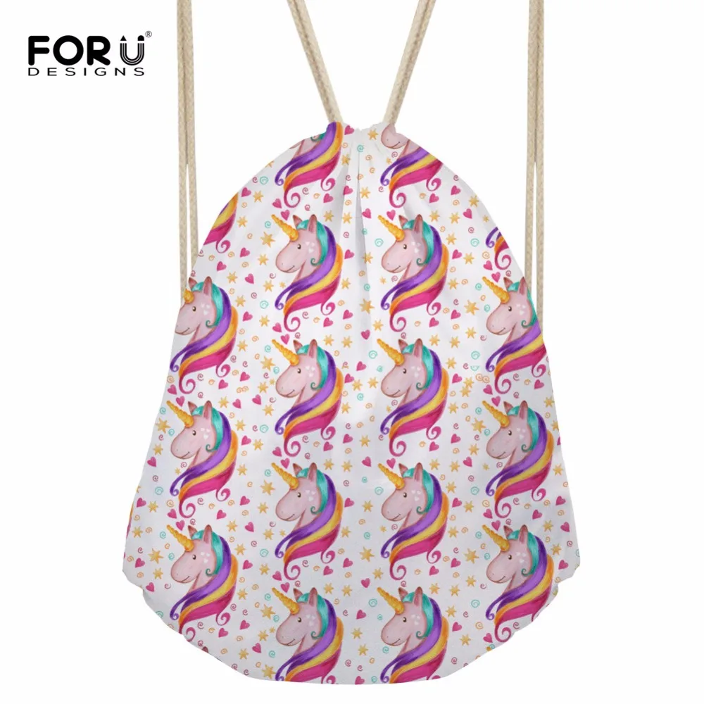 FORUDESIGNS Horse Backpack Women Small Mochila Fitness Sport Female Beach Drawstring Bag School Girls Bookbags Bagpack Bags