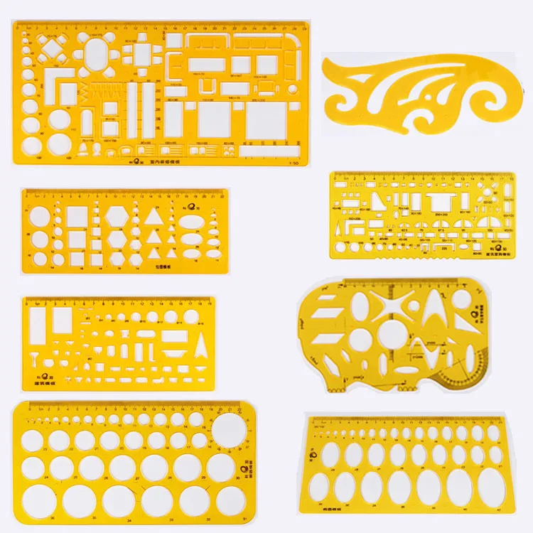 drawing template ruler circle ellipse curve geometry shape stencil
