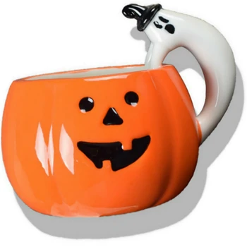 

Halloween Pumpkin Cup Ceramic Cup Mug Couple Gift Creative Pumpkin-Head Cup Halloween Decoration